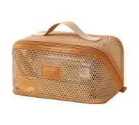 Jubepk Make-up Reisetasche aus Netz - Netz-Aufbewahrungsbeutel mit Henkel | Reise-Kulturbeutel | Für Damen, Urlaub, Hautpflege, Make-up-Pinsel, Lippenstift, Toilettenartikel und Spiegel