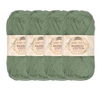 JubileeYarn Baby Soft Bamboo Cotton Yarn - 50g/Strang - Burning Sage - 4 Knäuel