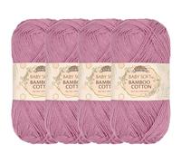 JubileeYarn Baby Soft Bamboo Cotton Yarn - 50g/Strang - Cotton Candy - 4 Knäuel