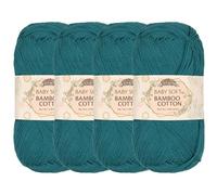 JubileeYarn Baby Soft Bamboo Cotton Yarn - 50g/Strang - Frozen Tidepool - 4 Knäuel