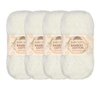 JubileeYarn Baby Soft Bamboo Cotton Yarn - 50g/Strang - Mandelmilch - 4 Knäuel