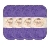 JubileeYarn Baby Soft Bamboo Cotton Yarn - 50g/Strang - Maulbeere - 4 Knäuel