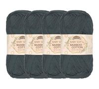 JubileeYarn Baby Soft Bamboo Cotton Yarn - 50g/Strang - Sea Grey - 4 Knäuel