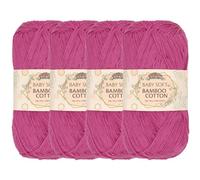 JubileeYarn Baby Soft Bamboo Cotton Yarn - 50g/Strang - Vermillion City - 4 Knäuel