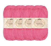 JubileeYarn Baby Soft Bamboo Cotton Yarn - 50g/Strang - Wassermelone - 4 Knäuel