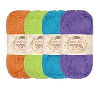 JubileeYarn Baby Soft Bambus-Baumwollgarn - 50 g/Knäuel - Schattierungen von tropischen Farben - 4 Knäuel