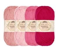 JubileeYarn Baby-weiches Bambus-Baumwollgarn 50 g/Strang Rosatne 4 Strnge