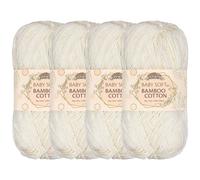 JubileeYarn Babyweiches Bambus-Baumwollgarn, 50 g/Knäuel, Moon Beam, 4 Knäuel