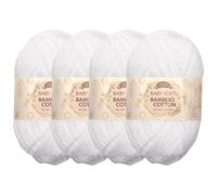 JubileeYarn Babyweiches Bambus-Baumwollgarn - 50 g/Strang - Baumwollweiß - 4 Stränge