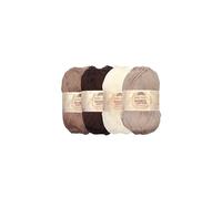 JubileeYarn Babyweiches Bambus-Baumwollgarn, 50 g, Strang, Brauntöne, 4 Stränge