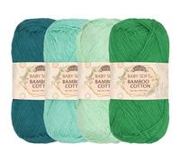 JubileeYarn Babyweiches Bambus-Baumwollgarn - 50 g/Strang - Grüntöne