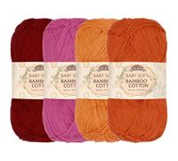JubileeYarn Babyweiches Bambus-Baumwollgarn - 50 g/Strang - Orangetöne
