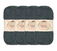 JubileeYarn Babyweiches Bambus-Baumwollgarn - 50 g/Strang - Seegrau - 4 Strang