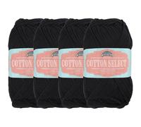 JubileeYarn Cotton Select Garn ? Sportgewicht ? 50 g/Strang ? Witching Hour Black ? 4 Str nge