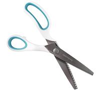 JubileeYarn Professionelle Zackenschere, Edelstahl, 22,9 cm, Weiß und Blau, 1 Paar