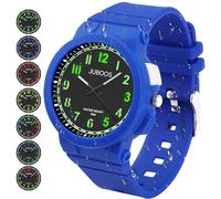 Juboos Neue 7-Farbige Kinderuhren, Kinderuhr Jungen Mädchen Analog Quartz Uhr mit Armbanduhr Kautschuk Wasserdicht Outdoor Sports Uhren 5-16 (Hellblau)