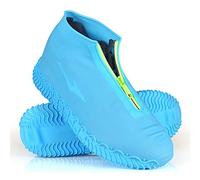 JUDA Wasserdicht Schuhüberzieher, Wiederverwendbare rutschfeste Überschuhe, Für Regen, Schneetag, Wüstenstrand, Schlammige Straßen (L (39-42), Blau)