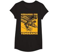 Judas Priest Screaming for Vengeance Gold Square T-Shirt, Mädchen, Schwarz, M