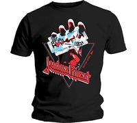 Judas Priest - T-Shirt # M Black Unisex # British Steel Hand Triangle