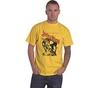 Judas Priest T Shirt Stained Class Vintage Head Band Logo offiziell Herren Gelb S