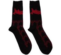 Judas Priest Unisex-Knöchelsocken mit Dreizackmuster, Schwarz, Größe: L/XL, Schwarz, Large-X-Large