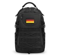 Jueachy 25L Militär Rucksack Herren: Ei-förmigen Taktischer Rucksack Schwarz Molle Gear mit Laptop für Wandern Arbeit Camping Reisen Schule
