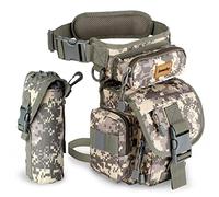 Jueachy Multifunktionale Drop Leg Gürteltasche Taktisches Militär Oberschenkel-Hüfte Outdoor-Paket für Motorradtouren Wandern Reisen Angeln Werkzeug-Tasche mit Abnehmbarer Wasserflasche Tasche