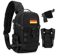 Jueachy Taktische Sling Bag Herren: 12L Schultertasche Herren Klein Militär Brusttasche Umhängetasche Crossbody Bag Schwarz für Outdoor Sport Reisen - Tactical Bag mit Täglichem Tragearbeit
