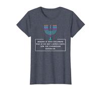 Jüdische Chanukka Menorah Imagine Handy bei 10% Chanukka T-Shirt, Damen, Blau Meliert, L