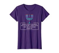 Jüdische Chanukka Menorah Imagine Handy bei 10% Chanukka T-Shirt, Damen, Violett, M