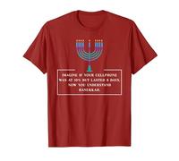 Jüdische Chanukka Menorah Imagine Handy bei 10% Chanukka T-Shirt, Herren, Cranberry, XL