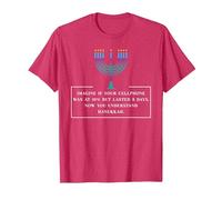 Jüdische Chanukka Menorah Imagine Handy bei 10% Chanukka T-Shirt, Herren, Rot Meliert, XL