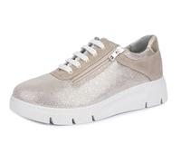 Jürgen Hirsch Damen Leder-Sneaker Comfort 06, Metallic-Stretch-Material, Reißverschluss, herausnehmbare DryGo Innensohle (beige, EU Schuhgrößensystem, Erwachsene, Damen, Numerisch, M, 37)