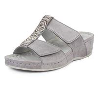 Jürgen Hirsch Damen Pantolette Vita 01 rundum Leder Massage-Fußbett Antishock-Pads (Grau, Numeric_42)