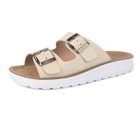 Jürgen Hirsch Damen Pantolette Vita 04 Leder-Innensohle Antishock-Pads (beige uni, EU Schuhgrößensystem, Erwachsene, Damen, Numerisch, M, 42)