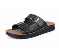 Jürgen Hirsch Damen Pantolette Vita 04 Leder-Innensohle Antishock-Pads (schwarz uni, EU Schuhgrößensystem, Erwachsene, Damen, Numerisch, M, 39)