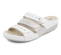 Jürgen Hirsch Damen Sandalette Ergo 01 Leder Wechselfußbett Fersen-Dämpfung Weite G (weiß, numeric_38)