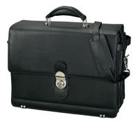 Alassio 47127 - Aktentasche Monza, aus echtem Leder, ca. 38,5 x 31 x 17 cm, schwarz