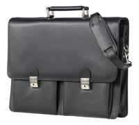 Jüscha Alassio Aktentasche VENETO aus schwarzem Lederimitat mit abnehmbarem Schultertrageriemen und abschließbaren Schlössern 47118 - 47118