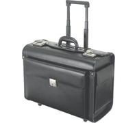 Jüscha Alassio Pilotenkoffer SILVANA mit Laptopfach und Trolleysystem schwarz Lederimitat 92301 - 92301