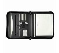 Jüscha Alassio Reißverschlussmappe A4 VERNAZZA Lederimitat Aktenmappe Arbeitsmappe Businessmappe Konferenzmappe schwarz 30142 - 30142