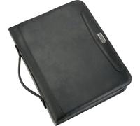 Jüscha Alassio Ringbuchmappe A4 PORTO FINEtouch-Lederimitat Aktenmappe Arbeitsmappe Businessmappe Konferenzmappe schwarz 30104 - 30104