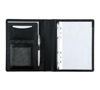 Jüscha Alassio Ringbuchmappe A5 BENACO Leder Arbeitsmappe Auftragsmappe Businessmappe schwarz 30007 - 30007