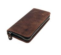 Jüscha Alassio Schreibgeräteetui Hunter Leder Etui Stiftetui Faulenzer Schlamperrolle braun 2648 - 2648