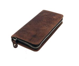 Jüscha Alassio Schreibgeräteetui Hunter Leder Etui Stiftetui Faulenzer Schlamperrolle braun 2648 - 2648