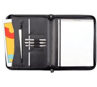 JÜSCHA Reißverschlussmappe Kunstleder schwarz ungefüllt 36x29x5 cm