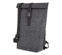 STOP Rolltop-Notebook-Rucksack, RPET-Filz, dunkelgrau aus 100% recyceltem PET-Filz, schmutzabweisend, Traglast: - 1 Stück (46230)