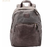 Pride and Soul 47301 Rucksack SENSATION, Laptoprucksack für Notebooks bsi 15 Zoll, Businessrucksack grau mit brauner Vortasche