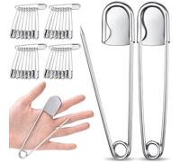 Juexica Jumbo-Sicherheitsnadeln aus Edelstahl, groß, robust, für Polster, Nähen, Quilten, Schlüsselanhänger, Basteln, Outdoor, 40 Stück (Silber)