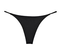 Jugaoge Damen Stylische Bikinihose Low Rise Bikini Slip Briefs High Cut String Tanga Low Rise T-Back Thong Sexy Bademode Unterteil Bottom Schwarz S